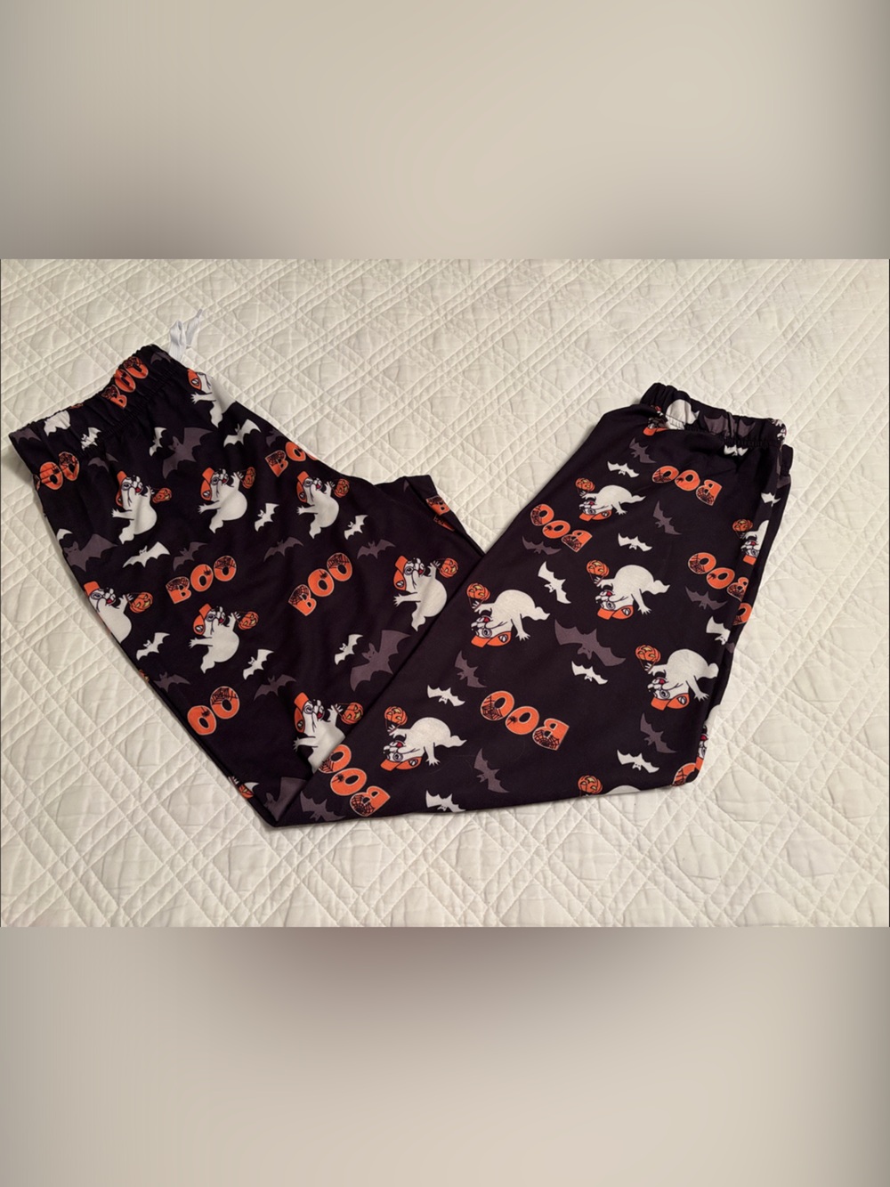 Men's Halloween Buc-ee’s Ghost & Pumpkin Joggers Sweatpants - Black and Orange
